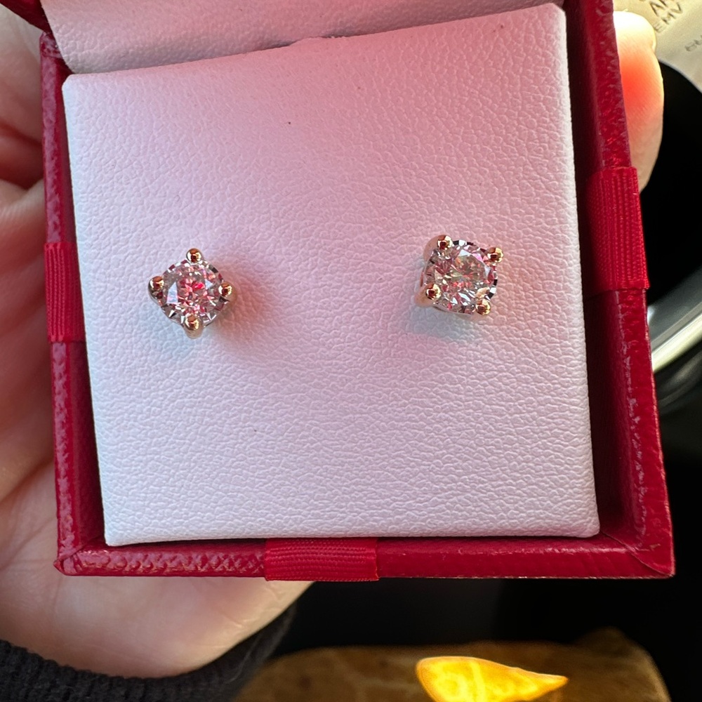 REAL natural diamond Earrings, 14KY